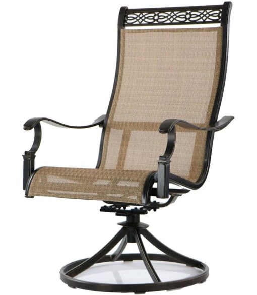 Hanover Brown Monaco 5-Piece Outdoor Dining Patio Set - Image 5