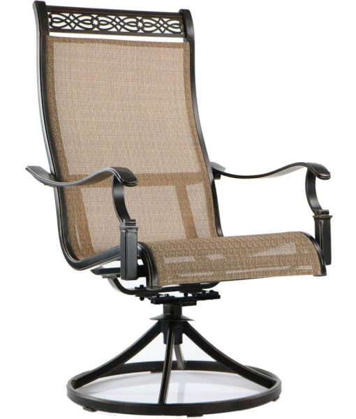 Hanover Brown Monaco 5-Piece Outdoor Dining Patio Set - Image 6