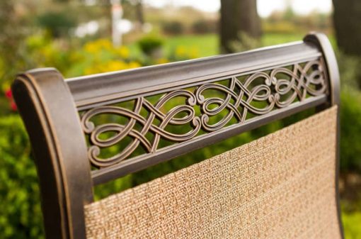 Hanover Brown Monaco 5-Piece Outdoor Dining Patio Set - Image 8