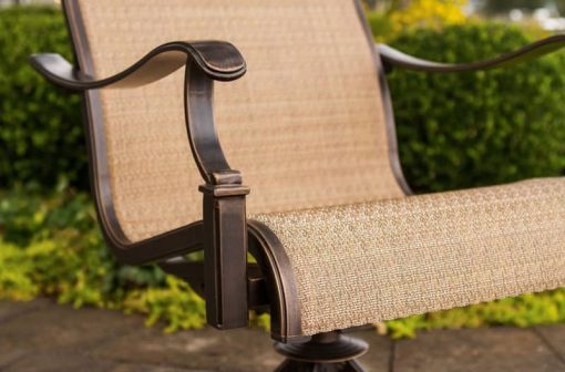 Hanover Brown Monaco 5-Piece Outdoor Dining Patio Set - Image 9