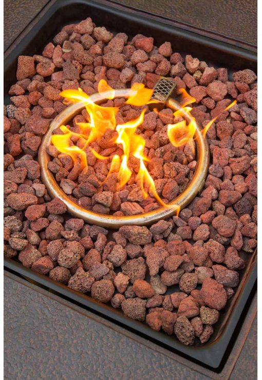 Hanover Summer Nights 40" Gas Fire Pit With Durastone Top And Lava Rocks - Image 3