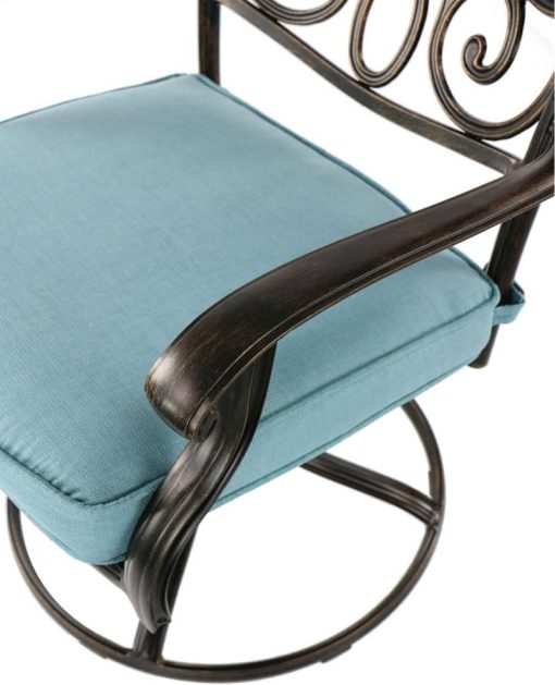 Hanover Traditions 5-Piece Outdoor Set With 4 Swivel Rockers & Durastone Fire Pit In Blue - Image 12