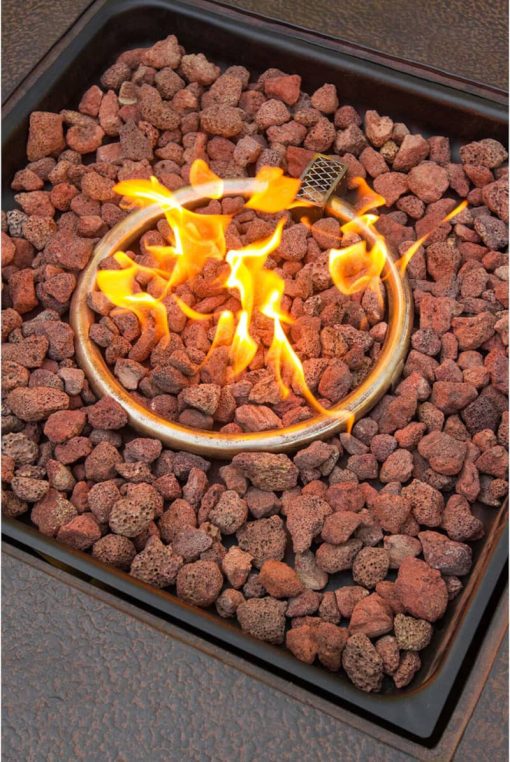 Hanover Traditions 5-Piece Outdoor Set With 4 Swivel Rockers & Durastone Fire Pit In Blue - Image 4