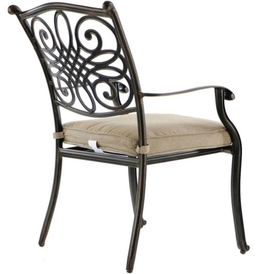 Hanover Traditions Tan 7-Piece Outdoor Dining Set w/ Six Dining Chairs & 60" Cast-Top Table - Image 5