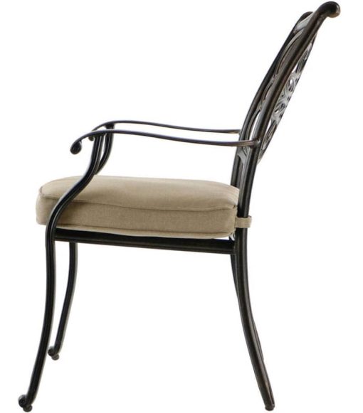 Hanover Traditions Tan 7-Piece Outdoor Dining Set w/ Six Dining Chairs & 60" Cast-Top Table - Image 7