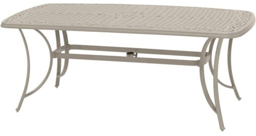 Hanover Traditions 7-Piece Outdoor Dining Set In Beige/Sand With 6 Swivel Chairs, 38x72 Cast-Top Table - Image 4