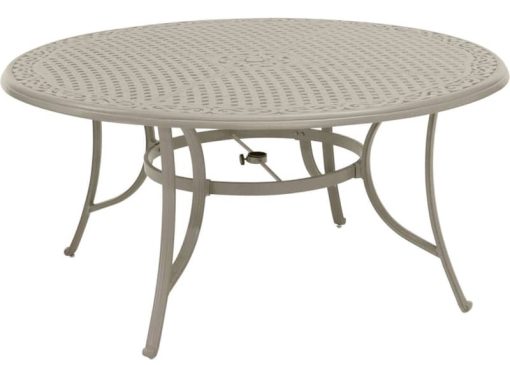 Hanover Traditions 7-Piece Outdoor Dining Set In Sand/Beige With 6 Swivel Rockers, 60" Round Cast Table - Image 4