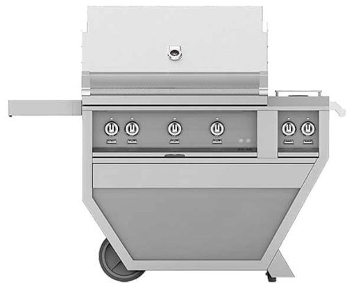 Hestan 36" Steeletto Deluxe Natural Gas Grill With Double Side Burner And All Trellis Burners