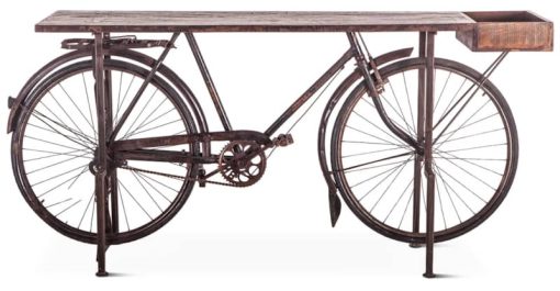 Home Trends & Design Industrial Teak Bicycle Console