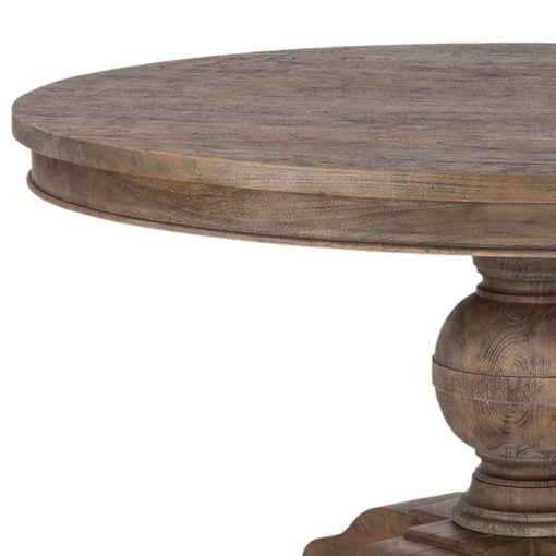 Home Trends & Design 54" Weathered Teak Colonial Plantation Round Dining Table - Image 2