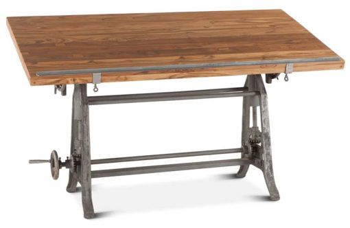 Home Trends & Design Industrial Loft Natural Teak 62" Drafting Desk