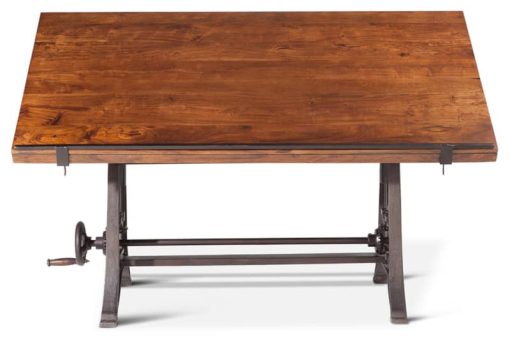 Home Trends & Design Industrial Loft Walnut 62" Drafting Desk - Image 2