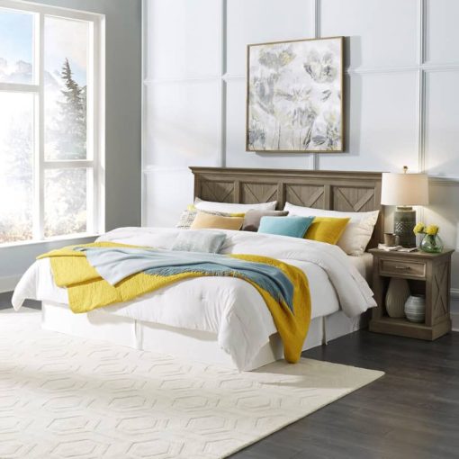 Homestyles Mountain Lodge Gray King Headboard & Nightstand - Image 2