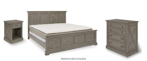 HomeStyles Mountain Lodge Gray King Bed, Nightstand & Chest