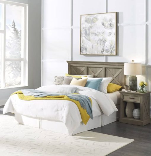 Homestyles Mountain Lodge Gray Queen Headboard & Nightstand - Image 2