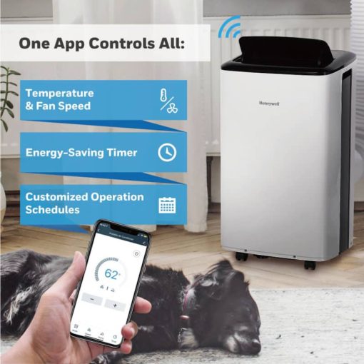 Honeywell 10,000 BTU ASHRAE (6,500 BTU SACC) White Smart Wi-Fi Portable Air Conditioner, Dehumidifier & Fan - Image 7