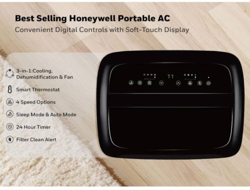 Honeywell 10,000 BTU ASHRAE (6,500 BTU SACC) White Smart Wi-Fi Portable Air Conditioner, Dehumidifier & Fan - Image 6