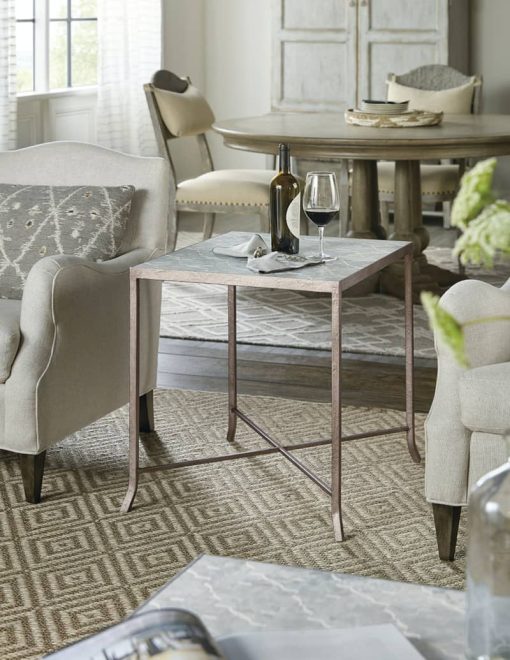 Hooker Furniture Living Room Alfresco Lapilli Carved Top End Table - Image 4