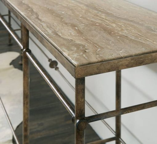 Hooker Furniture Living Room La Grange St James Metal & Stone Console - Image 4