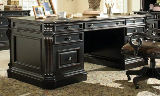 Hooker Furniture Home Office Telluride 76" Executive Desk With Wood Panels - Image 2