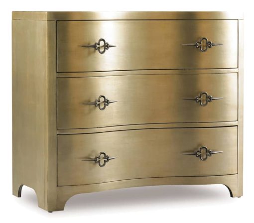 Hooker Furniture Living Room Sanctuary Three-Drawer Shaped Front Gold Chest