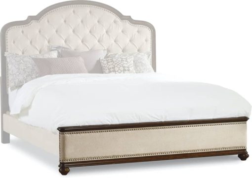 Hooker Furniture Bedroom Dark Wood Queen Upholstered Footboard 5/0