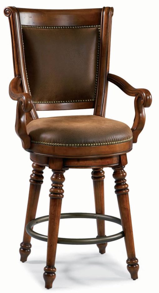 Hooker Furniture Dining Room Waverly Place Return Memory Swivel Counter Stool