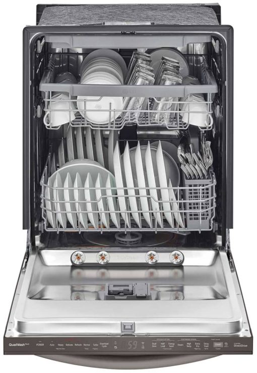 LG 24" PrintProof Black Stainless Steel Top Control Dishwasher With QuadWash - Image 3