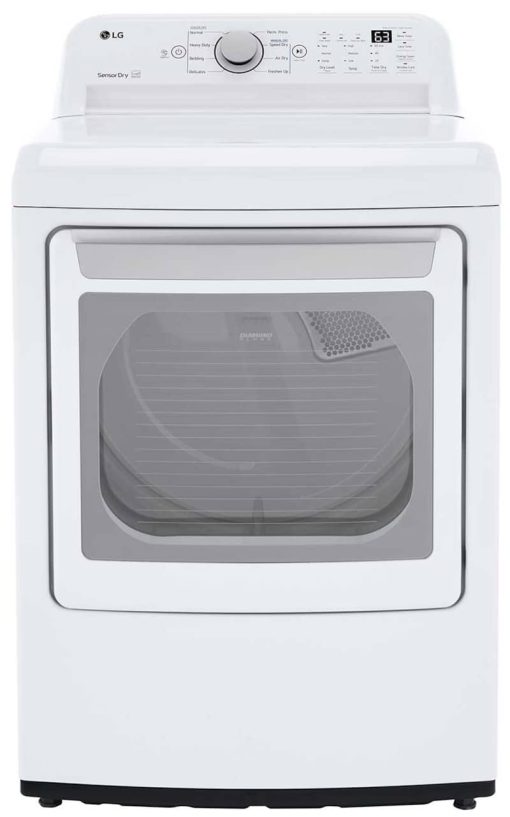 LG 7.3 Cu. Ft. White Gas Dryer With Sensory Dry Technology