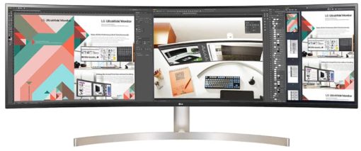 LG 49" White QHD UltraWide Dual IPS Curved LED Monitor