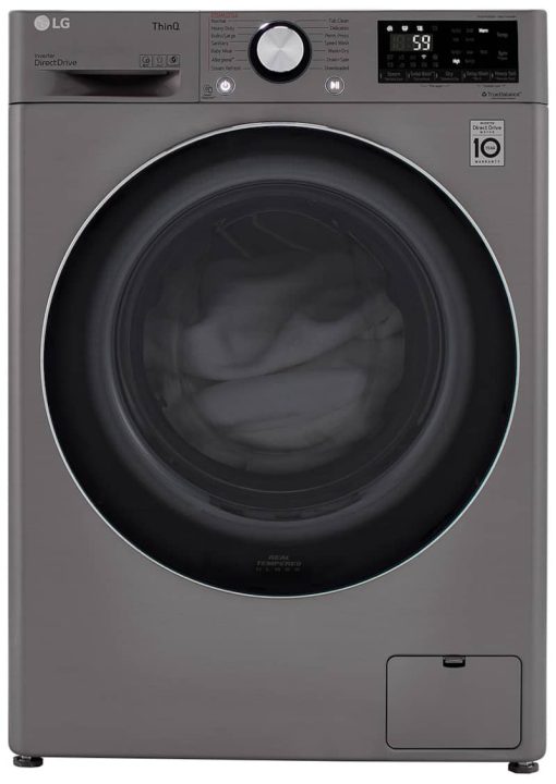 LG 2.4 Cu. Ft. Graphite Steel Compact Front Load Washer & Dryer Combo - Image 4