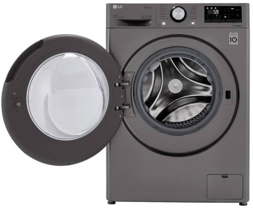 LG 2.4 Cu. Ft. Graphite Steel Compact Front Load Washer & Dryer Combo - Image 2