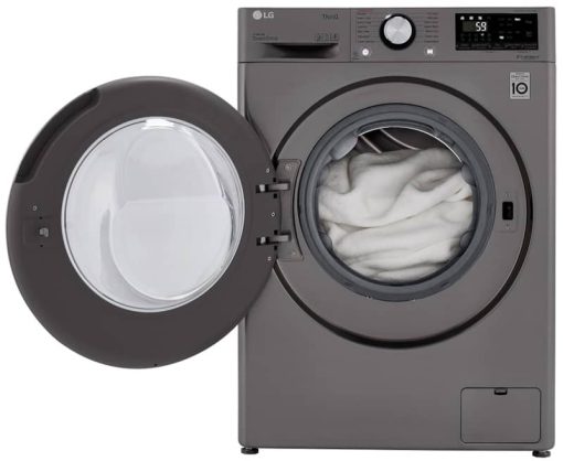 LG 2.4 Cu. Ft. Graphite Steel Compact Front Load Washer & Dryer Combo - Image 3