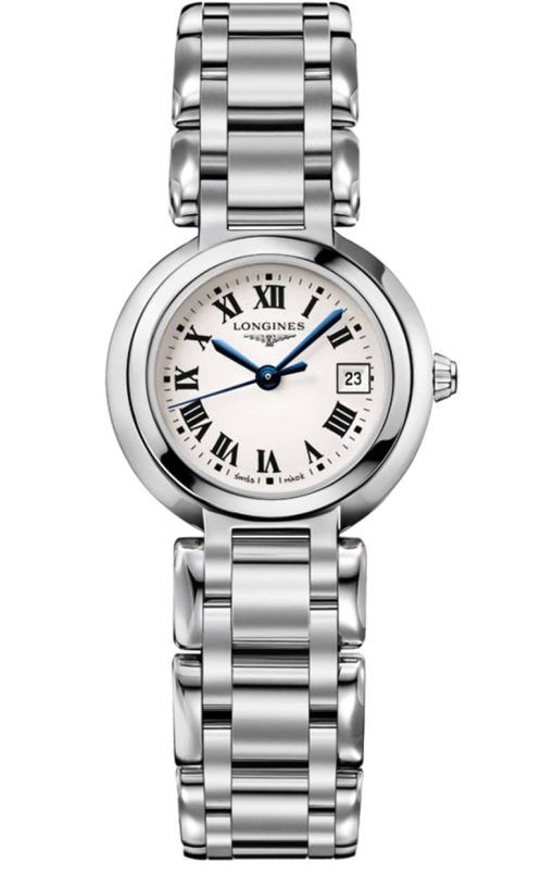 Longines PrimaLuna Stainless Steel Bracelet, Silver Dial Watch, 26.50mm
