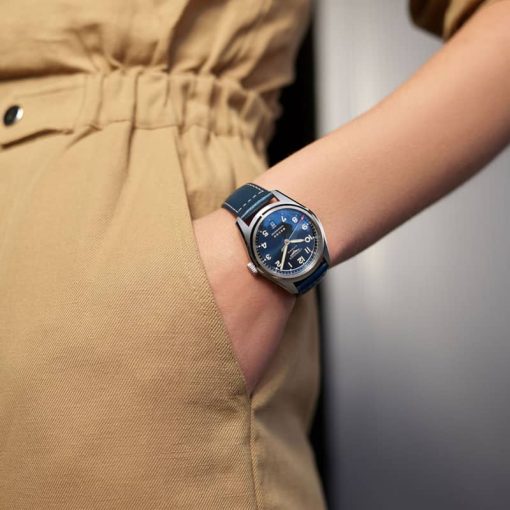 Longines Spirit Automatic Blue Sunray Dial Leather Strap Watch, 37mm - Image 3