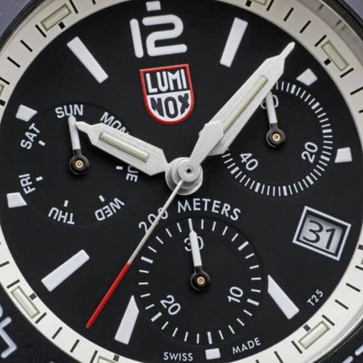 Luminox Pacific Diver Chronograph Black Dial White Rubber Strap Diver Watch, 44mm - Image 3