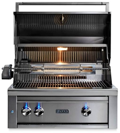 Lynx Professional 30" Stainless Steel Built-In Liquid Propane Gas Grill With 1 Trident Infrared Burner And 1 Ceramic Burner And Rotisserie - Image 3