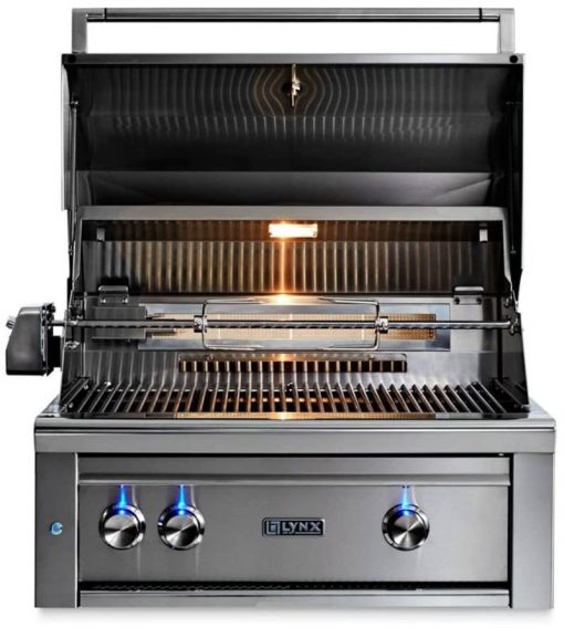 Lynx Professional 30" Stainless Steel Built-In Natural Gas Grill With 1 Trident Infrared Burner And 1 Ceramic Burner And Rotisserie - Image 3