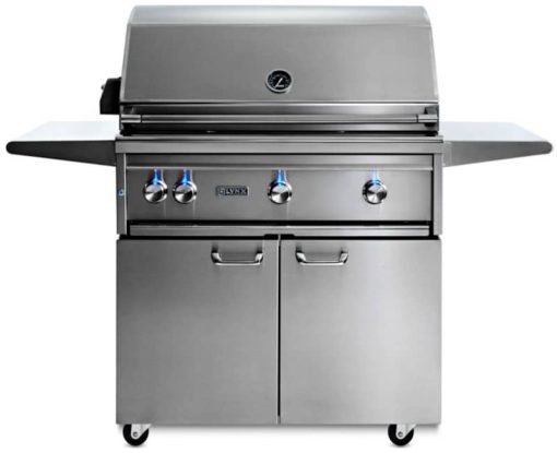 Lynx Professional 36" Stainless Steel Freestanding Liquid Propane Gas Grill With 1 Trident Infrared Burner And 2 Ceramic Burners And Rotisserie