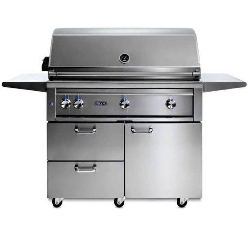 Lynx Professional 42" Stainless Steel Freestanding Liquid Propane Gas Grill With 1 Trident Infrared Burner And 2 Ceramic Burners And Rotisserie