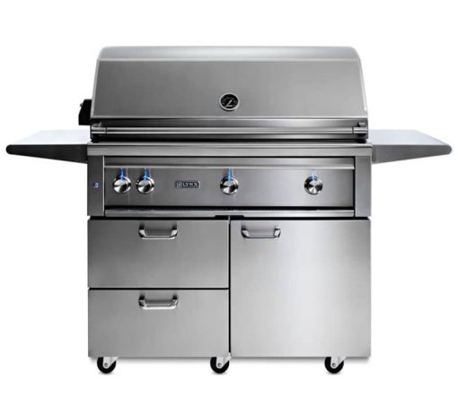 Lynx Professional 42" Stainless Steel Freestanding Natural Gas Grill With 1 Trident Infrared Burner And 2 Ceramic Burners And Rotisserie