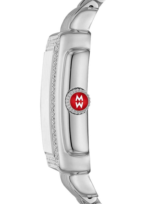 Michele Deco Madison Lilac Sunray w/ Diamond  Dial Silver Bracelet Watch, 33mm - Image 2