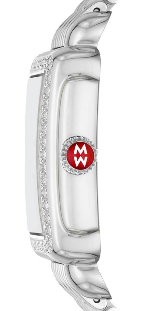 Michele Deco Mid Diamond White MOP Dial Silver-Tone Stainless Steel Bracelet Watch, 29mm - Image 2