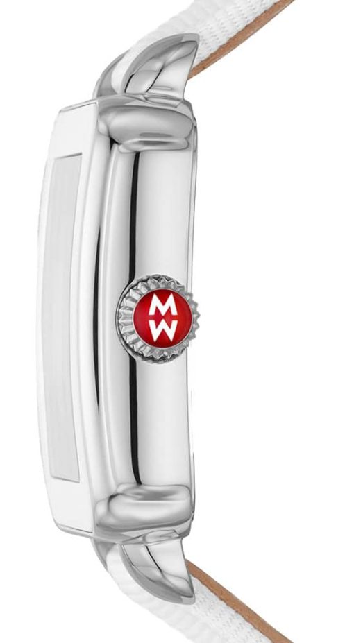 Michele Deco Sport White MOP Wave Pattern Dial & Ocean Material Strap Watch, 34mm - Image 2