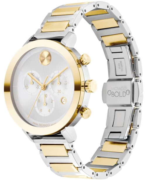 Movado BOLD Evolution Silver-Toned Metallic Dial Two-Tone Stainless Steel Bracelet Watch, 38mm - Image 2
