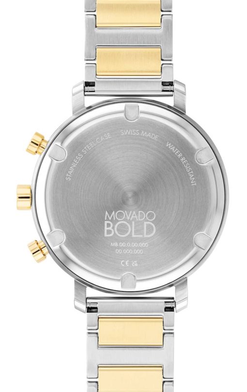 Movado BOLD Evolution Silver-Toned Metallic Dial Two-Tone Stainless Steel Bracelet Watch, 38mm - Image 3
