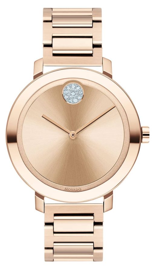Movado BOLD Evolution Carnation Rose Gold-Tone Dial & Link Bracelet Watch, 34mm