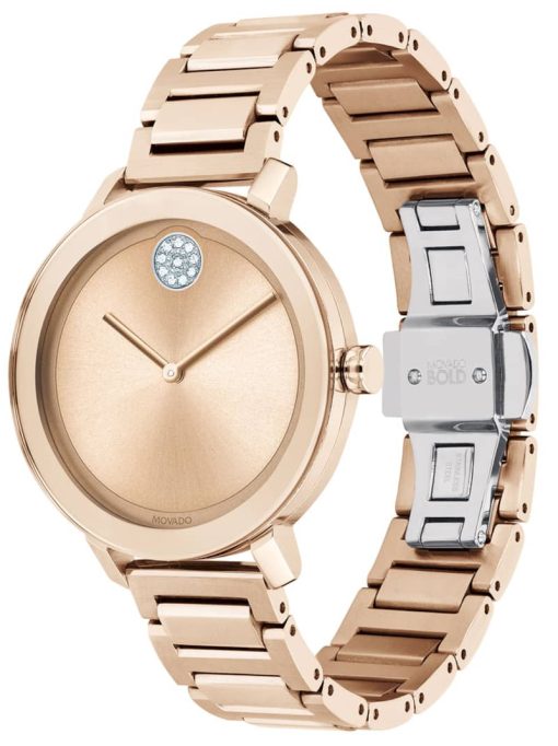 Movado BOLD Evolution Carnation Rose Gold-Tone Dial & Link Bracelet Watch, 34mm - Image 2