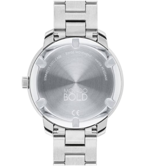 Movado BOLD Verso Silver Metallic Dial & SS Link Bracelet Watch, 38mm - Image 3