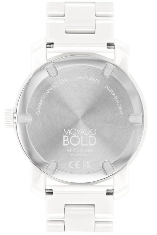 Movado BOLD Ceramic Silver/White Bracelet Watch, 36mm - Image 3